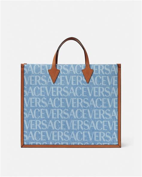 versace mens tote|Versace denim tote.